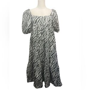 London Bridge X listen to me zebra print maxi dress